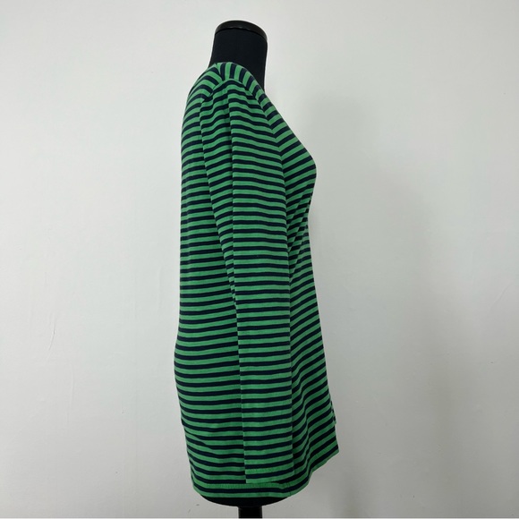 Boden The Hamptons Long Sleeve Scoop Neck Top, Green and Navy, 10 - Picture 3 of 11